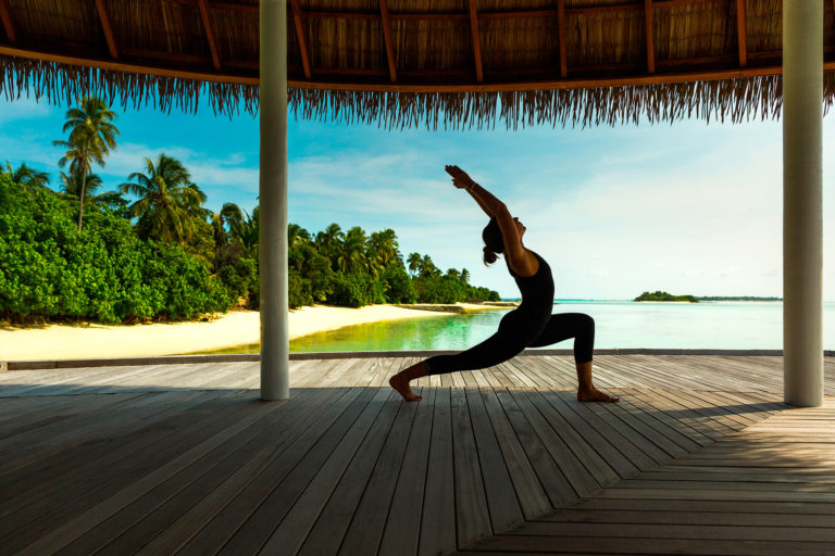 Private yoga stage in the Maldives