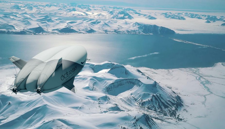 Bru & Bru agencia de viajes, OceanSky Cruises, vuelos en dirigible al Polo Norte. Visualization by KIRTxTHOMSEN